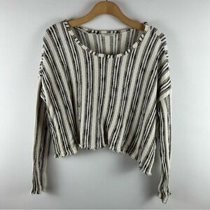 Storia Size Medium M Striped Cropped Sweatshirt lot5678